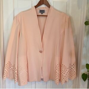 Guillaume Peach Laser-Cut Bell Sleeve Jacket 3X